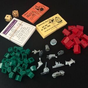 Vintage 1964 Classic Monopoly Game Accessory Pieces Parts Bundle